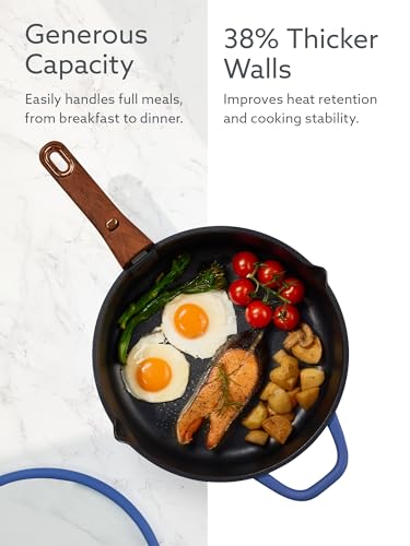 CAROTE 20Pcs Titanium Cookware Set, Pots and Pans Set Non Stick, Kitchen Cooking Set with Detachable Handle, Non Toxic Induction Cookware - Camping Cookware, Dishwasher/Oven Safe, Blue