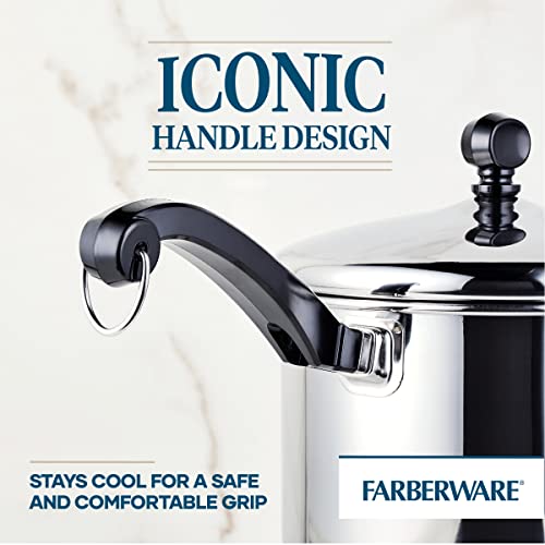 Farberware Classic Series Stainless Steel Sauce Pan with Lid, 3-Quart, Stainless Steel Pans, Induction Cookware