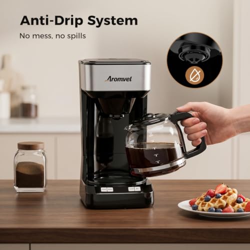 Aromvel 12 Cup Coffee Maker,Large 1.8L Water Tank Drip Coffee Machine