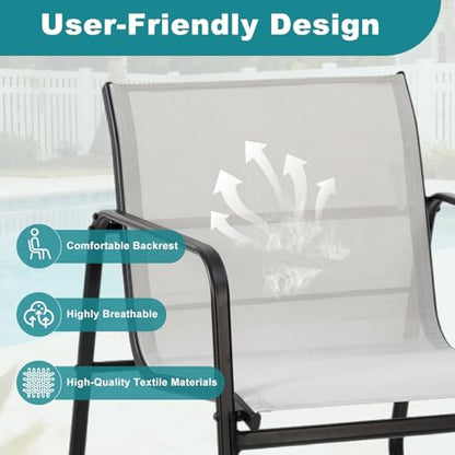 DUMOS 3 Piece Patio Furniture Set，Outdoor Patio Furniture Set with Table, Patio Sectional Bistro Sets for Lawn, Garden, Balcony, Poolside