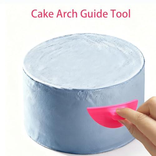 SPANSEE 2 PCS Cake Arch Guide Tool, Cake Piping Guide Tool, Ruffle Guide Stencil, Cake Decorating Tools, Cake Ruffle Marker for 6"-10" Cakes