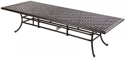 Nassau Outdoor Patio 11 pcs Dining Set Table 46" X 120" and 10 Chairs Dark Bronze, Cast Aluminum