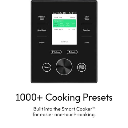CHEF iQ Smart Pressure Cooker with WiFi and Built-in Scale - Easy-to-Use 10-in-1 Multicooker with 500+ Guided Recipes - Rice Cooker, Slow Cooker, Instant Meals for Foodies - 6 Quart - Family Size