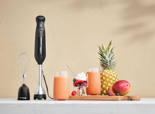 Vitamix 2-Speed Immersion Blender + Whisk Attachment, Professional-Grade Hand Blender with 350-Watt Motor and Stainless-Steel Blade, Black