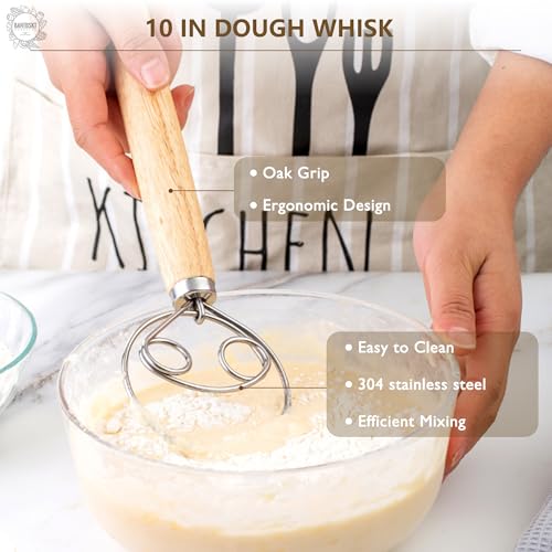 Complete Sourdough Starter Kit, Sourdough Bread Baking Supplies, Banneton Bread Proofing Basket with Sourdough Starter Jar, 9inch Round Bread Proofing Basket, for Bread Baking