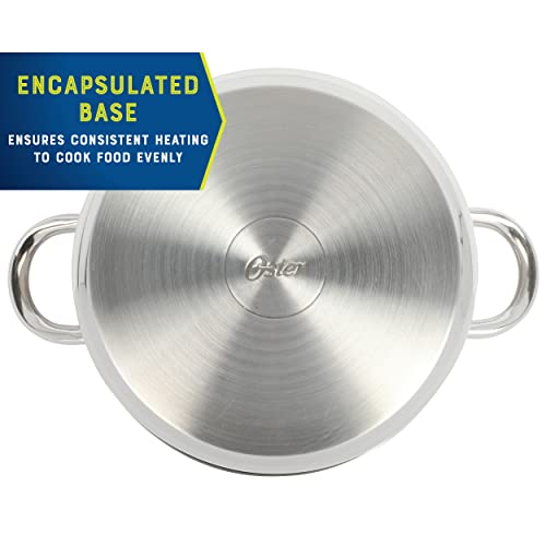Oster Sangerfield 12-Piece Stainless Steel Cookware Set With Kitchen Tools, Non-Stick Pots and Pans, Durable Oven Safe Cookware for Home Cooking