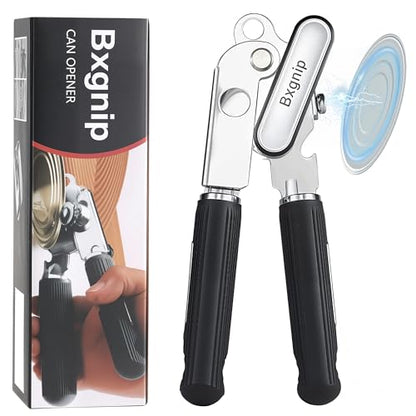 Bxgnip Manual Can Opener Heavy Duty Stainless Steel Smooth Edge with Magnet