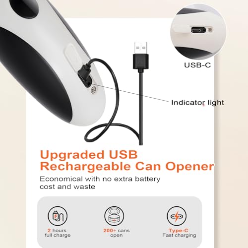 NOTUSIUY One-Touch Can Opener Electric with Rechargeable USB-C Fast Charge, The Electric Can Openers for Senior Best Gift in Kitchen