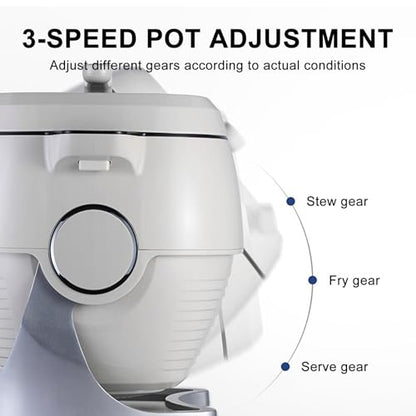Automatic Cooking Machine, 6L Auto Cooking Wok, 3 Speed Adjustable, 360° Automatic Rotation, for Stir Frying Stewing Cooking" (220v)