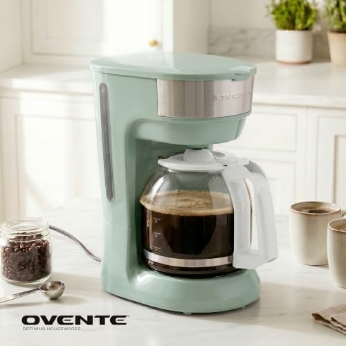 OVENTE 12-Cup Drip Coffee Maker with Easy On/Off Switch, Teal CM412LBL