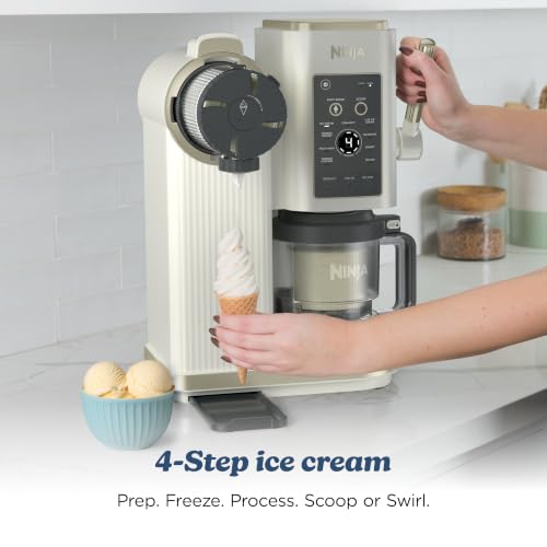 Ninja Creami Scoop&Swirl Ice Cream Maker Amazon Exclusive Bone & Champagne