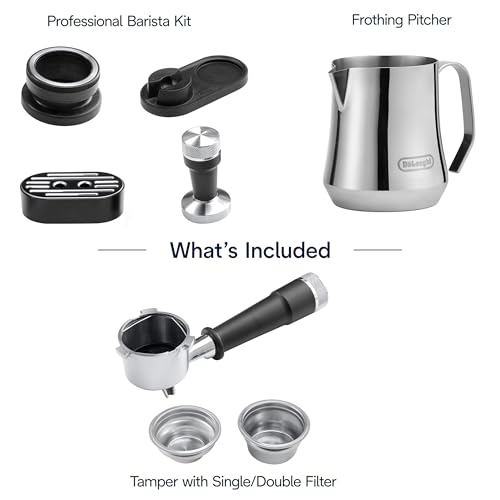 De'Longhi La Specialista Arte Evo Espresso Machine - Compact Cold Brew Coffee Maker with Grinder, Milk Steam Wand/Frother & Tamping Tools - Home Barista Kit for Lattes, Cappuccinos, Iced Coffee