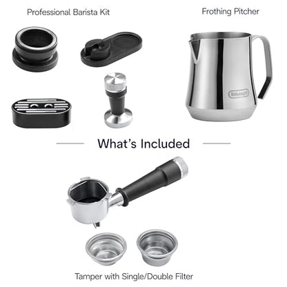 De'Longhi La Specialista Arte Evo Espresso Machine - Compact Cold Brew Coffee Maker with Grinder, Milk Steam Wand/Frother & Tamping Tools - Home Barista Kit for Lattes, Cappuccinos, Iced Coffee