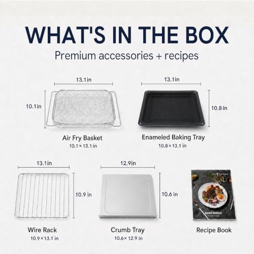 VAL CUCINA 26.3 QT Infrared Air Fryer Toaster Oven Combo, 10-in-1