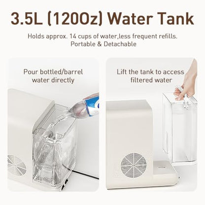 Joydeem Instant Hot & Cold Water Dispenser, Automatic Tea & Coffee Brewer, Adjustable Temperature and Volume, BPA Free, 3.5L 120Oz