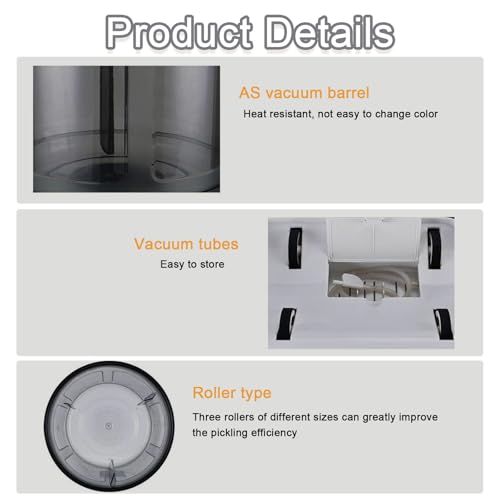 pedenencelia Meat Tumbler Marinator,Electric Commercial Vacuum Tumbler Marinating Machine Hamburger Pickling Machine,Time Adjustable,Led Display,with 20 Disposable Gloves