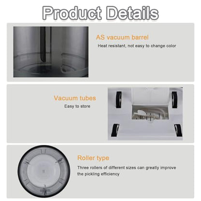 pedenencelia Meat Tumbler Marinator,Electric Commercial Vacuum Tumbler Marinating Machine Hamburger Pickling Machine,Time Adjustable,Led Display,with 20 Disposable Gloves