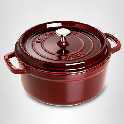 Staub Cast Iron 7-qt Round Cocotte - Grenadine