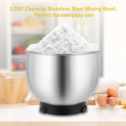 Kitchen in the box Stand Mixer,3.2Qt Small Electric Food Mixer,6 Speeds Portable Lightweight Kitchen Mixer for Daily Use with Egg Whisk,Dough Hook,Flat Beater (Purplish-red)