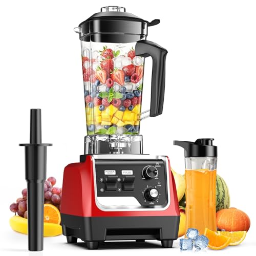 1800W Blender for Smoothies, Countertop Blenders for Kitchen with 70 Oz BPA-Free Pitcher and 20 oz To-Go Cup, 28000 RPM High-Speed Motor Blender for Ice Crushing, Frozen Drinks, Milkshakes (Dark Red)