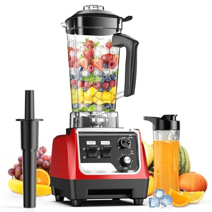 1800W Blender for Smoothies, Countertop Blenders for Kitchen with 70 Oz BPA-Free Pitcher and 20 oz To-Go Cup, 28000 RPM High-Speed Motor Blender for Ice Crushing, Frozen Drinks, Milkshakes (Dark Red)