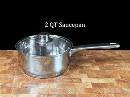 Concord Cookware 7-Piece Stainless Steel Cookware Set, includes Pots and Pans