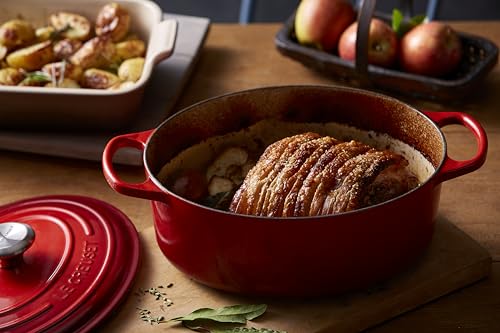 Le Creuset Enameled Cast Iron Signature Oval Dutch Oven, 5 qt, Cerise