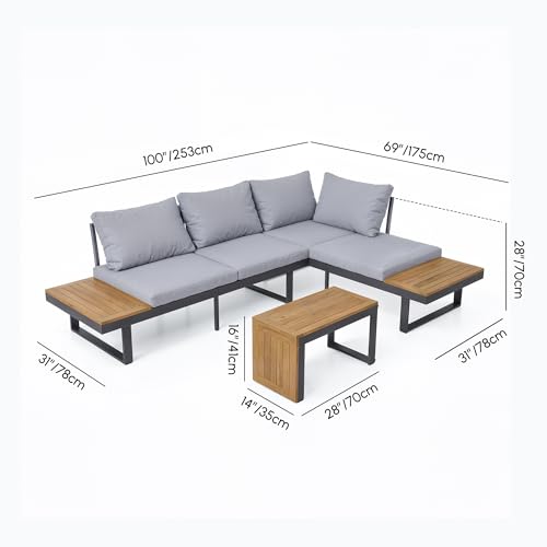 homary 4-Seater Outdoor Conversation Set for Gardens, Decks, and Backyards