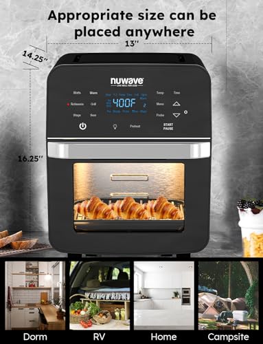 Nuwave Brio Air Fryer Oven, 15.5Qt X-Large Family Size, Powerful 1800W