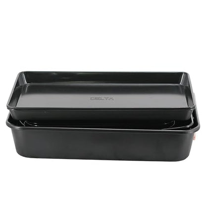 Prime Cuisine Stackable Nonstick Bakeware Set, 8 Piece Baking Pan Set, Oven Safe Carbon Steel, Includes Cookie Sheet, Muffin Pan, Loaf Pan & Roaster