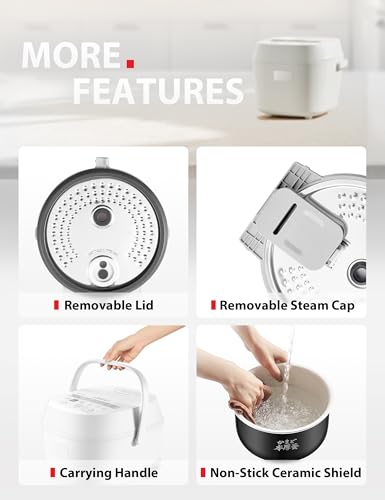 TOSHIBA OriginTaste Rice Cooker 5.5-Cup Uncooked, Fuzzy Logic, 15-in-1 Functions, Digital Display, Delay Timer, Keep Warm, Nonstick Inner Pot, White