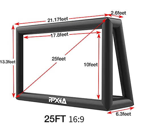Inflatable Movie Screen Outdoor Projector Screen for Outside 25ft, Large Blow Up Screens Front and Rear Projection with Air Blower, Best for Movie Nights Backyard Home Theater