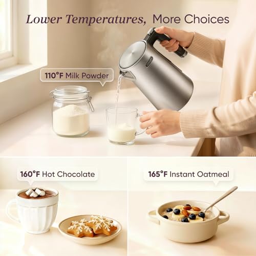 Cosori Electric Kettle, Plastic-Free Interior, 5 Presets ±5℉ Temperature Control, Fast Boiling, 2 Lid Opening, 60Min Keep Warm, Stainless Steel Tea Kettle for Tea, Hot Water, Boil Water, Coffee, 1.7L
