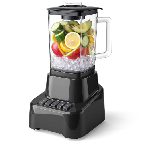 OLIXIS Professional Kitchen Blender, 850 Peak Watts Full-Size Multi Function Blender, 54oz Glass Jar, 4 Speed Pulse Mode, Ice & Frozen Fruit Processing