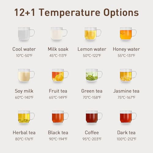 Joydeem Instant Hot & Cold Water Dispenser, Automatic Tea & Coffee Brewer, Adjustable Temperature and Volume, BPA Free, 3.5L 120Oz