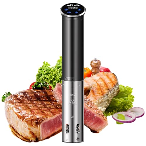 Sous Vide, Wancle 1100W Immersion Circulator, IPX7 Sous Vide Cooker, Small Space-Saving Design, Sous Vide Machines with Accurate Temperature Control, Black, 120V