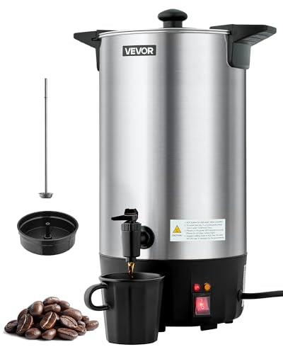 VEVOR Commercial Coffee Urn 60 Cups, 9.5 qt Hot Beverage Dispenser
