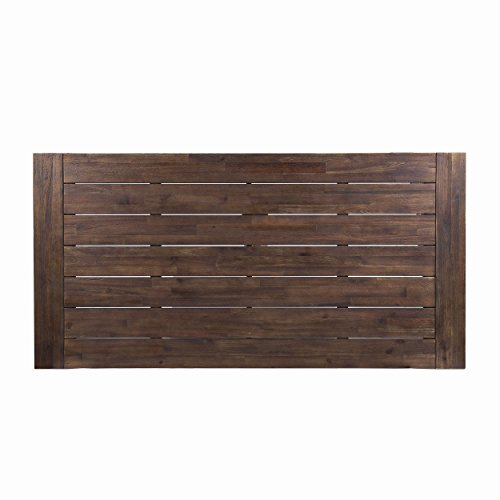 GDFStudio Cassie Outdoor Modern Industrial 3 Piece Acacia Wood Picnic Dining Set with Benches, Sandblasted Dark Brown and White Rustic Metal