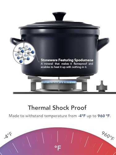 LE TAUCI 3 qt Ceramic Dutch Oven for Bread Baking with Silicone Sling- Lightweight, Non-Toxic, No Seasoning Needed- Oven, Microwave & Dishwasher Safe, Ideal for Home Bakers & Beginners, Midnight Blue