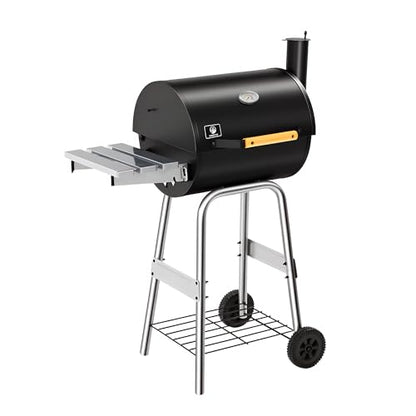 IRONYAK Small Charcoal Grills Outdoor 19 In. BBQ Smoker Foldable Side Table