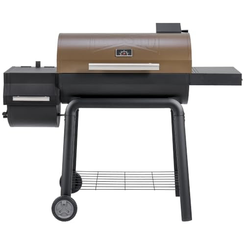 Feasto Heavy-Duty 30-Inch Charcoal Grill with Offset Smoker, Golden