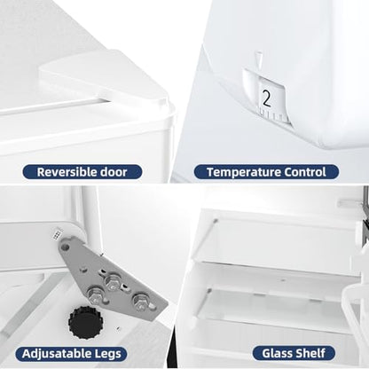 Antarctic Star Mini Fridge with Freezer, Double Door Compact Refrigerator, Adjustable Thermostat, Small Fridge for Bedroom Office Dorm Apartment, 2.45 Cu.Ft, White