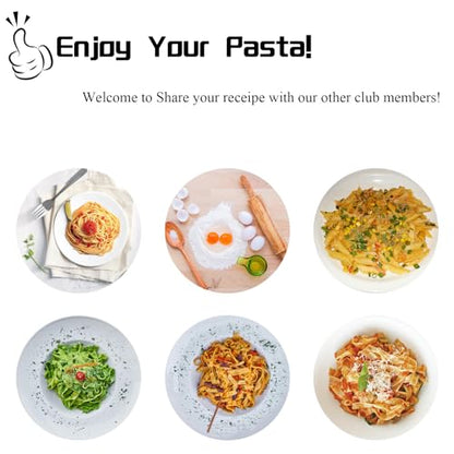 PHITTIS Electric Pasta Machine, Automatic Pasta Maker Machine Electric with 8 Discs for Spaghetti & Fettucine and More, Easy-to-Clean Noodle Maker with Measuring Cup, Cleaning Scraper, Black