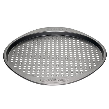 Farberware Nonstick Bakeware Round Pizza/Crisper Pan, 13 Inch, Gray