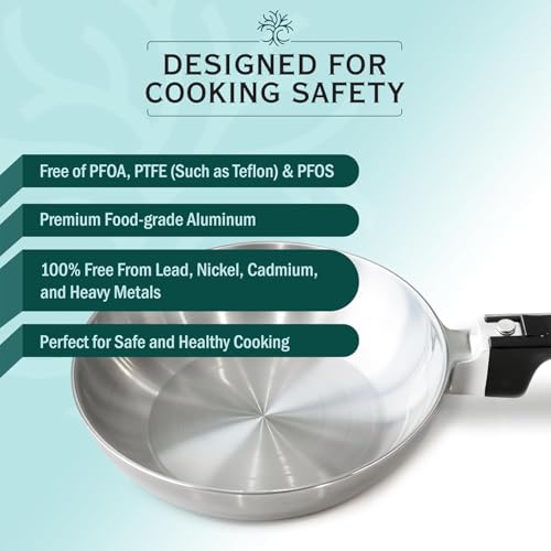 MAGNAWARE Chef Skillet – Quick & Even Heat Distribution – Lightweight Cast Aluminum Frying Pan – No Seasoning Required – PFOA & PTFE Free – Oven Safe Up to 350°F – Classic Vintage Design (13 Inch)