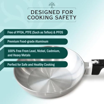 MAGNAWARE Chef Skillet – Quick & Even Heat Distribution – Lightweight Cast Aluminum Frying Pan – No Seasoning Required – PFOA & PTFE Free – Oven Safe Up to 350°F – Classic Vintage Design (13 Inch)