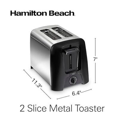 Hamilton Beach 2 Slice Toaster with Extra Wide Slots, Shade Selector, Auto-Shutoff, Cancel Button and Toast Boost, Black