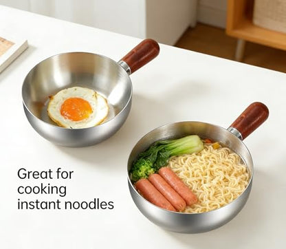 Small Saucepan with Lid, 1 qt Tri-Ply Stainless Steel Pot with Stay-Cool Handle & All Cooktop Compatibility (Gas, Ceramic, Electric) - Mini Sauce Pan Silver