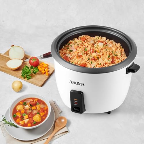 Aroma Housewares 32-Cup (Cooked) (16-Cup UNCOOKED) Pot Style Rice Cooker (ARC-7216NG) , White