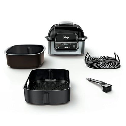 Ninja AG300 4-in-1 Indoor Grill with 4-Quart Air Fryer with Roast, Bake, and Cyclonic Grilling Technology